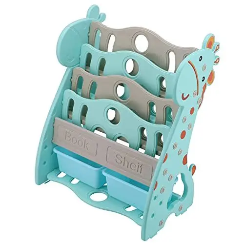Produktbild: Greensen Bücherregal Kinder, Aufbewahrungsregal Bücherregal Aufbewahrungsschrank Kinderregal Spielzeugaufbewahrungregal Spielzeugkiste Kinderkommode für Kinderzimmer 80x36x65cm(Grün)