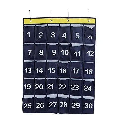 Produktbild: Greensen Hängender Organizer über der Tür, Hängeorganizer Tür Wand Organizer Nummerierte Aufbewahrungstasche für Klassenzimmerrechner und Handyhalter, 79 x 60 cm