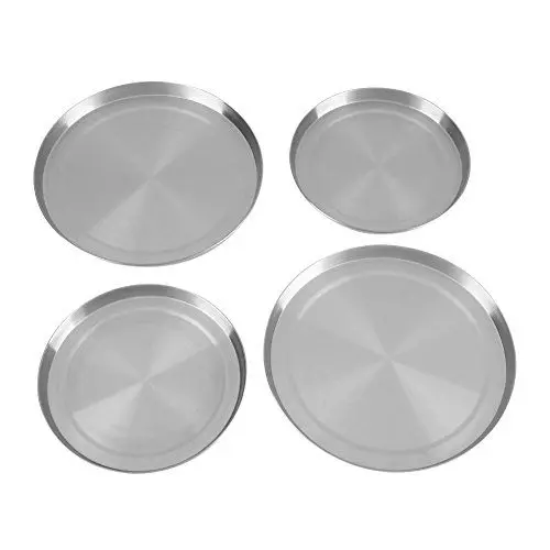 Produktbild: Greensen Herdplattenabdeckung 4 Teilig Rund Herdabdeckplatten Silber Edelstahl Abdeckplatten Set Abdeckung Herdplatten Elektroherd Herdabdeckung Abdeckplatten Abdeckplatten Herd