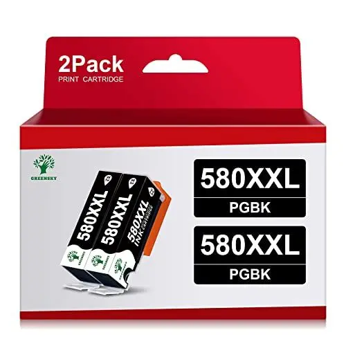 Produktbild: GREENSKY PGI-580XXL Schwarz Patronen Kompatibel Canon 581 580 PGBK für Canon TR8550 Druckerpatronen für Pixma TS6350 TR8550 TS8350 TS705 TS8250 TS9550 TS6250 TS6150 TR7550 TS6151 TS8150 (2 PGBK