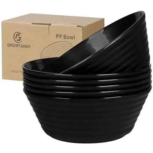 Produktbild: Greentainer Große Müslischalen 6er Set | bruchfest|1055ml Dessertschalen Set Suppenschalen aus Kunststoff | Schüssel und Schalen Set für Kinder und Erwachesene|Mikrowellen&Spülmaschinenfest