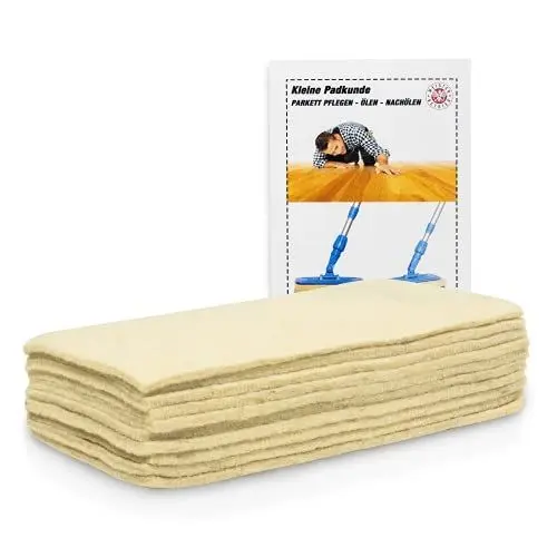 Produktbild: Greenwood Soft-Sheep 10x Wollpads aus 100% Schafwolle - zum Nachölen von bereits geölten Oberflächen, Parkett, Marmor, Granit - GlamUp Oil Polier-Pads