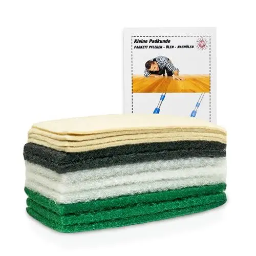 Produktbild: Greenwood Soft-Sheep Super-Allround Pad-Set 12 Stück zum Nachölen & ÖL-Neuaufbau von Parkett - inkl. Soft-Sheep Wollpads aus Schafwolle