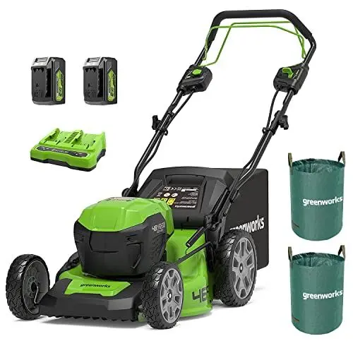 Produktbild: Greenworks G24X2LM36 Kabelloser Akku Rasenmäher für Flächen bis zu 840 m², 36 cm Schnittbreite, 40-Liter-Sack OHNE 2 x 24V (entspricht 48V) Akku & Ladegerät, 3 Jahre Garantie