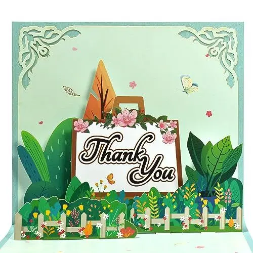 Produktbild: GREETING ART Karte Danke,Dankeskarten,Dankeskarten Pop Up,Danksagungskarten für Abschied der Kollegen, Kommunion, Konfirmation oder, Bunt