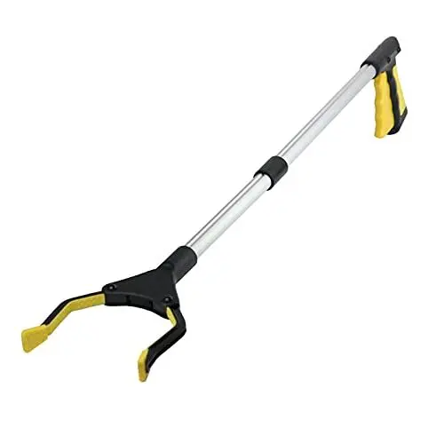 Produktbild: Greifer, Aluminium Greifzange, Faltbare Greifer aus Aluminium, Müllzange, Handgreifer, 82cm Greifarm als helfende Hand, mit verstellbarem Arm …