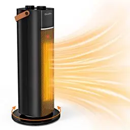 Produktbild: Grelife Heizlüfter, 1500W Energiesparende Elektrische Heizung mit Thermostat, 70° Schwenkfunktion, 3 Heizstufen, Kompakte Raumheizung für Badezimmer, Büro, Wohnzimmer und Schlafzimmer, Schwarz