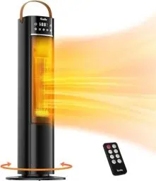 Produktbild: Grelife Heizlüfter, 2S schnell aufheizende, 2000W Elektrische heizung mit Fernbedienung, 70° Oszillierend, 3 Modi,12-Std-Timer, Überhitzungs& Kippschutz tragbar für Schlafzimmer, Büro, Innenbereich