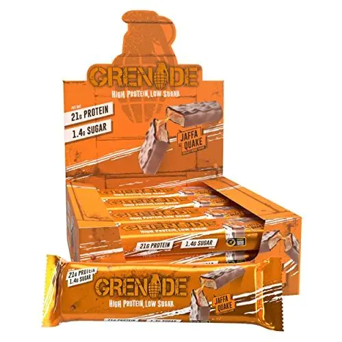 Produktbild: Grenade Proteinreicher, Zuckerarmer Riegel – Jaffa Quake, 12 x 60 g