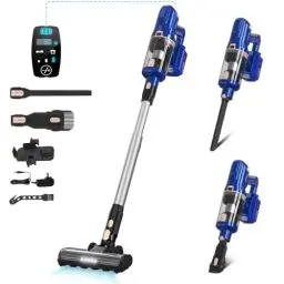 Produktbild: Grenintol Staubsauger Kabellos mit LED Touchscreen, 30KPa Akku Staubsauger, 300W/45Min Akkustaubsauger Selbstladender, Staubsauger Kabellos mit Licht für Teppichen, Hartboden, Tierhaare