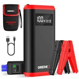 Produktbild: GREPRO Starthilfe Powerbank (bis zu 10.0L Benzin,8.0L Diesel), Auto Starthilfe Powerbank für 12V Starter Powerbank, 3000A Tragbare Auto Starthilfe mit LCD Bildschirm Leistungsanzeige,LED Taschenlampe