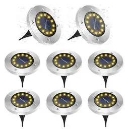 Produktbild: GREPRO Garten Solarleuchten für Außen 8 Stück, 12 LEDS Solar Bodenleuchten Aussen, IP65 Wasserdicht Solarleuchten für Außen für Rasen/Auffahrt/Gehweg/Patio/Garden Solarleuchte