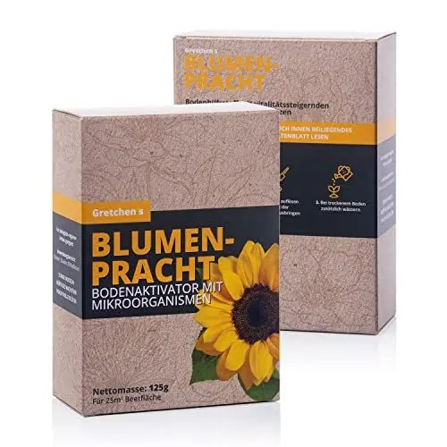 Produktbild: Gretchen - Blumenpracht Bio Mikroorganismen 125 g (Pulver) - Blumen-Dünger natürlich, organisch & vegan - Universal Blumen- & Blüh-Pflanzen-Dünger - Bodenaktivator für Garten-, Balkon- & Grünpflanzen