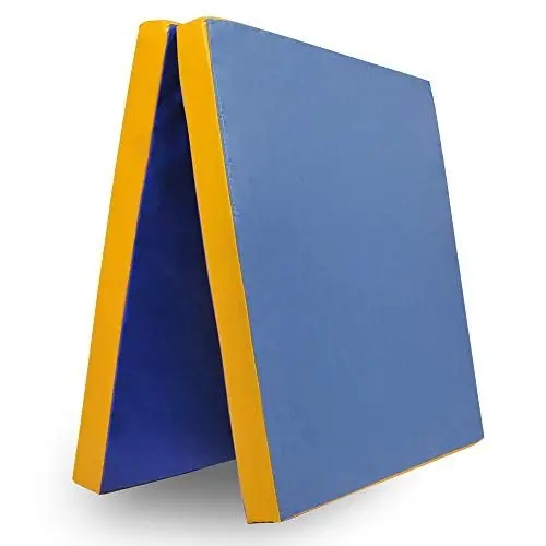 Produktbild: Grevinga Klappbare Turnmatte RG 35 – 200 x 100 x 8 cm - BLAU/GELB - Made in Germany - Faltbare Gymnastikmatte für Fitness, Sport und Gymnastik, Rutschfest und Platzsparend, Weichbodenmatte