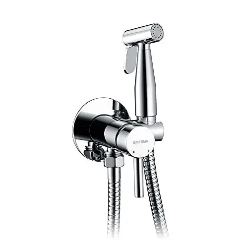 Produktbild: GRIFEMA Bidet mit Handbrause, Einhebelmischer für Bidé WC, Handbrause Bad Bidet mit Halterung und Schlauch, Schwarz, heißes und kaltes Wasser, G154-1