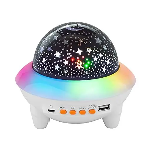 Produktbild: GRIFEMA GD1002-1, Sternenhimmel Projektor Bluetooth-Audio, Sternlichtprojektor LED Drehen, Ferngesteuertes Nachtlicht mit Mehrere Lichtmodi, Sternenprojektor für Kinder Baby, Weiß