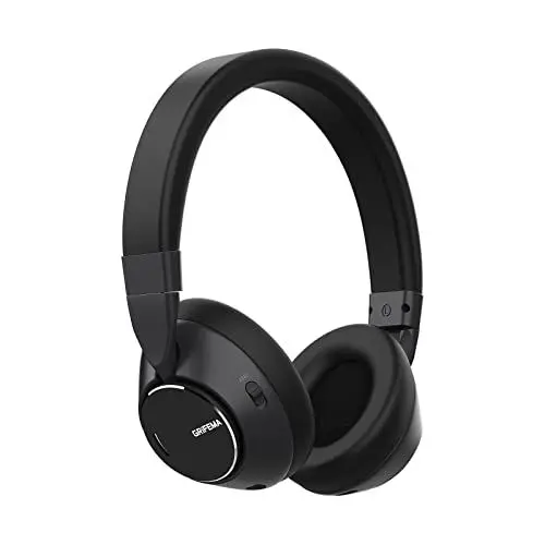 Produktbild: GRIFEMA GH1001 Bluetooth 5.3 Kopfhörer Over-Ear, Active Noise Cancelling Kopfhoerer, HiFi Stereo Headset mit Mikrofon, mit USB-C Schnellladung, Verbindung von 2 Geräten, Schwarz