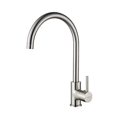Produktbild: GRIFEMA GRIFERÍA DE COCINA-G4001A | Küchenarmatur - Wasserhahn Küche mit Hoher Auslauf(246mm), 360° Schwenkbar | Einhebel-Spültischarmatur, G3/8'' Anschlüsse, Hochdruck, Gebürstet, Matt