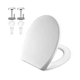 Produktbild: GRIFEMA WC Sitz mit Absenkautomatik-O Toilettendeckel Einfache Montage und Sauber, Klodeckel Quick-Release-Funktion, Antibakterielle, Passend für die Meiste Toilette, Belastbarkeit von 150kg, Weiß