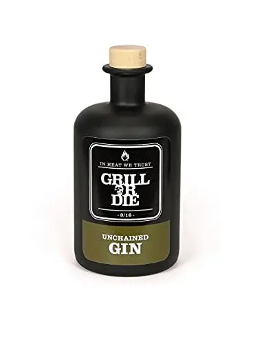 Produktbild: GRILL OR DIE The Unchained Gin - limited - Ideale Spirituose für Cocktails oder als Geschenk - 1x 0,5l