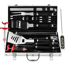 Produktbild: Grill Zubehör, grilljoy 25PCS Hochleistungs Grillbesteck im Koffer - Edelstahl Grillset für Männer - Ideales Grillkoffer Geschenk für Männer und Frau am Vatertag, Geburtstag, Weihnachten