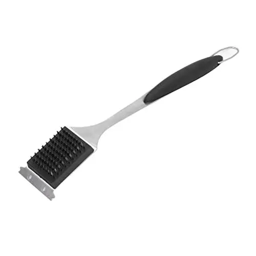 Produktbild: Grillbürste, Edelstahl, Keine Kratzer, Silberfarben, Grillbürste, Schaber, Grillreiniger, Grillbürste mit 420 Mm Langem Griff für Grillrost