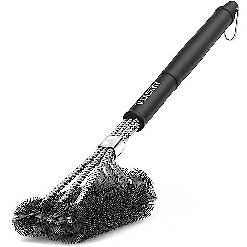 Produktbild: VDISRR Grillbürste,Grillbürste Edelstahl, Grillrost Bürste, Dreireihigen Edelstahlborsten, Langer Griff, geeignet für Gasgrills, Holzkohlegrills und Elektrogrills