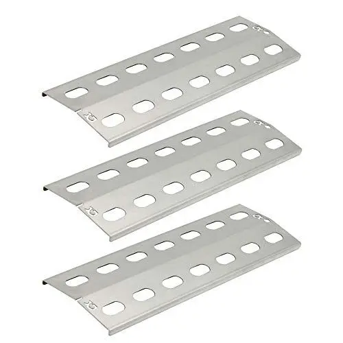 Produktbild: Grillclub 3 x Edelstahl Brennerabdeckung 39,5 x 15 cm - 1mm stark - für Gasgrill Flammenverteiler