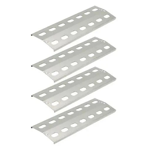Produktbild: Grillclub 4 x Edelstahl Brennerabdeckung 39,5 x 15 cm - 1mm stark - für Gasgrill Flammenverteiler