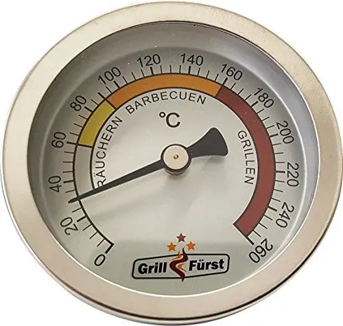 Produktbild: Grillfürst BBQ Deckelthermometer Therm 260 - Einbau Grillthermometer für Grill, Smoker oder Räucherofen, Ø 6,5 cm