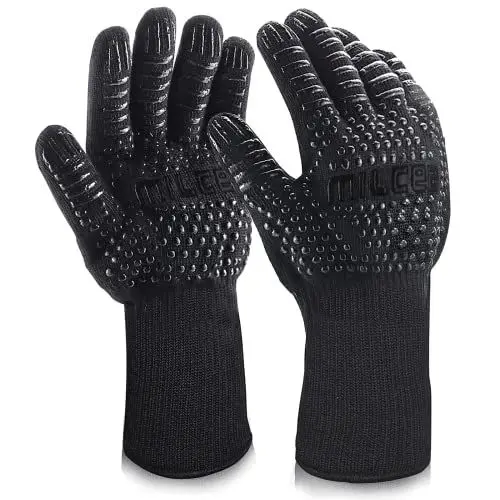 Produktbild: Grillhandschuhe, BBQ Handschuhe, Hitzebeständige Grillhandschuhe, MILcea Handschuhe Barbecue Handschuhe Ofenhandschuhe Backhandschuhe
