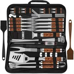 Produktbild: Grilliance 38 Stücke BBQ Grillbesteck Set Edelstahl Grillzubehör für Männer Geschenk Geburtstag Hochwertiger Grillutensilien Set Koffer mit Grillkoffer und Grillmatte für Garten und Camping Braun