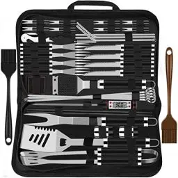Produktbild: Grilliance 38 Stücke BBQ Grillbesteck Set Edelstahl Grillzubehör für Männer Geschenk Geburtstag Hochwertiger Grillutensilien Set Koffer mit Grillkoffer und Grillmatte für Garten und Camping Schwarz