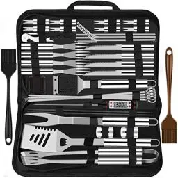 Produktbild: Grilliance 38 Stücke BBQ Grillbesteck Set Edelstahl Grillzubehör für Männer Geschenk Geburtstag Hochwertiger Grillutensilien Set Koffer mit Grillkoffer und Grillmatte für Garten und Camping Silber