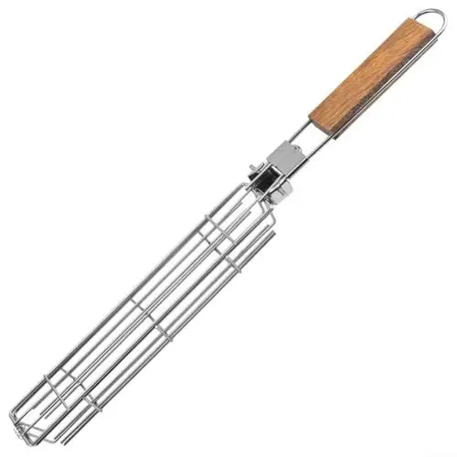 Produktbild: Lioaeust Grillkorb, Grillkorb, Antihaftbeschichtung, stabiler Eisen-Holzgriff, Ersatz für Outdoor-Grillkochen, 1118648343