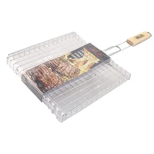 Produktbild: Grillkorb Pfannenwender mit Holzgriff 28 x 28 cm