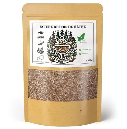 Produktbild: Premium Räuchermehl Buche 1,8 kg – 100% natürlich–Feine Buchenspäne (0,5 mm-1 mm) für Kalträuchern & Heißräuchern – Perfekt für Kaltrauchgenerator, Fleisch & Fisch–Ideal für Räucherofen–Gratis E-Book