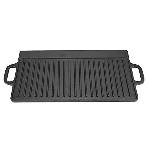 Produktbild: Grillplatte, Gusseisen Platte Holzkhlegrill Gusseiserne Wende-Grillplatten für Ofen Herd & Grill Grillpfanne Gusseisen-Herdplatte Kochgrill & Grillpfan 2 In 1 Reversible Griddle Grill