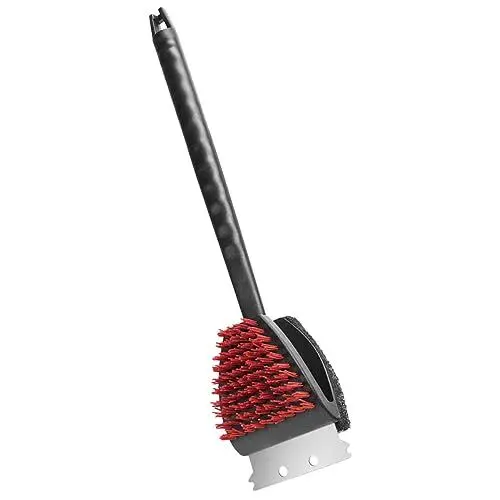 Produktbild: Grillreiniger Bürste 2-in-1 Grillrostreiniger Grillzubehör Tragbar Edelstahl Nylonborsten Reinigungsbürste Für Draußen Grills