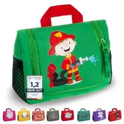 Produktbild: GRINSEZWERGE Kinder Kulturtasche | Reise Kulturbeutel zum Aufhängen | Kosmetiktasche Waschbeutel Waschtasche Reisetasche Schminktasche Kosmetik Beutel Reisezubehör