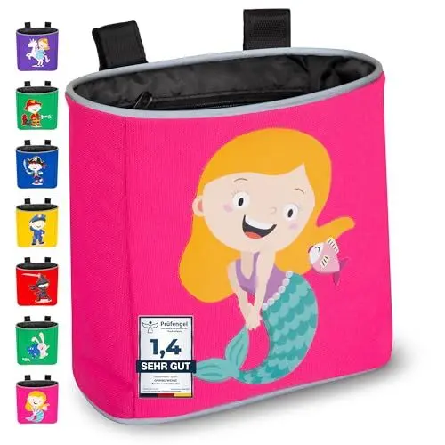 Produktbild: GRINSEZWERGE Kinder Lenkertasche | Laufrad Lenkertasche | Fahrrad Lenker Tasche | Fahrradkorb Fahrradtasche Laufradtasche Lenkerkorb | Dreirad Scooter Roller Tasche Zubehör Kinderfahrrad |Meerjungfrau