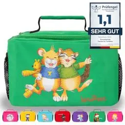 Produktbild: GRINSEZWERGE Tasche für Toniebox Starterset und Tonie Figuren | Aufbewahrung für Tonies Hörfiguren und Zubehör | Box Transporttasche | Tigerbox Tragetasche Koffer (Leo Lausemaus)