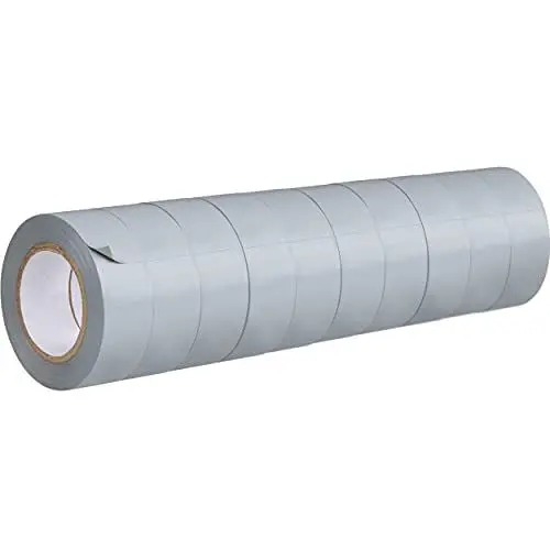 Produktbild: GRIP Eventbasics Isolierband grau GT 807, Isotape 10er Set, 19 mm x 10 m/Rolle, selbstklebendes Isolierband wasserfest, flammhemmend, elastisch, durchschlagfest bis 5 kV
