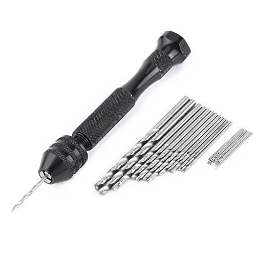 Produktbild: Grip Range Chuck Handspiralbohrer Micro Mini Spiralbohrer Set mit 25 HSS Bohrern Holzbohrwerkzeug
