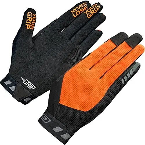 Produktbild: GripGrab Unisex Adult Gripgrab Vertical Insidegrip Langfinger Profi Mtb Ungepolsterte Rutschfeste Vollfinger Fahrrad Handschuhe Sommer, Orange Hi-Vis, M EU
