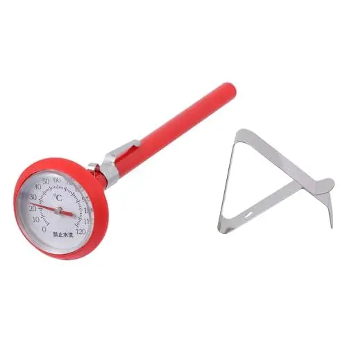 Produktbild: GRIRIW 1 Satz Thermometer Fleisch kochen Fritteuse Edelstahl Küche thermohydrometer digital termometer Temperaturanzeige Temperaturfühler mit Clip Steak Süssigkeit Lebensmittel Sonde
