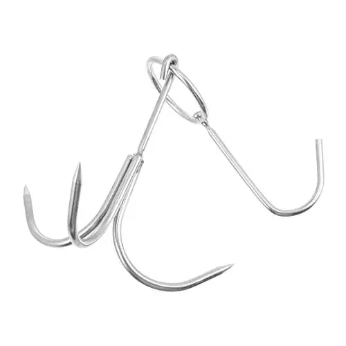 Produktbild: GRIRIW 1 Stück anschließen hebehaken deckenhaken hanger hook fleischerhaken kleiderbügelhaken Raucherhaken s Fleischhaken praktische Geflügelhaken Bratenhaken Rostfreier Stahl Silver