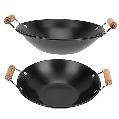 Produktbild: GRIRIW Sicherer Praktischer Topf Zum Mitnehmen 2 Stück Kleiner Wok-trockentopf mit Holzgriff für Die Einweihungsparty