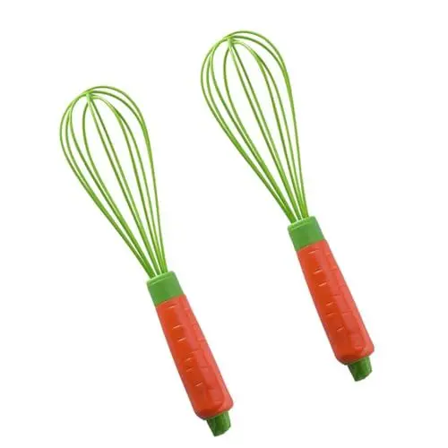 Produktbild: GRIRIW 2St Schneebesen zum Mischen küchenhelfee hand blender Rührbesen für Handmixer Eiermixer mit karottenförmigem Griff Schneebesen Silikon manueller Eierschläger Handbuch Rührgerät