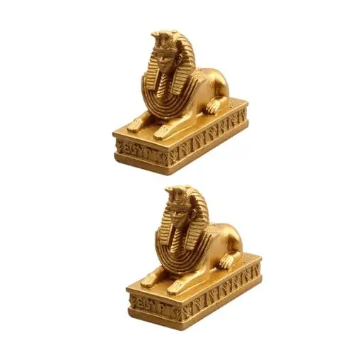 Produktbild: GRIRIW 2Stk Ägyptischer Schmuck Kunsthandwerk Dekoration Zuhause golden Antike Ägyptische Figuren Home Office Tischdeko